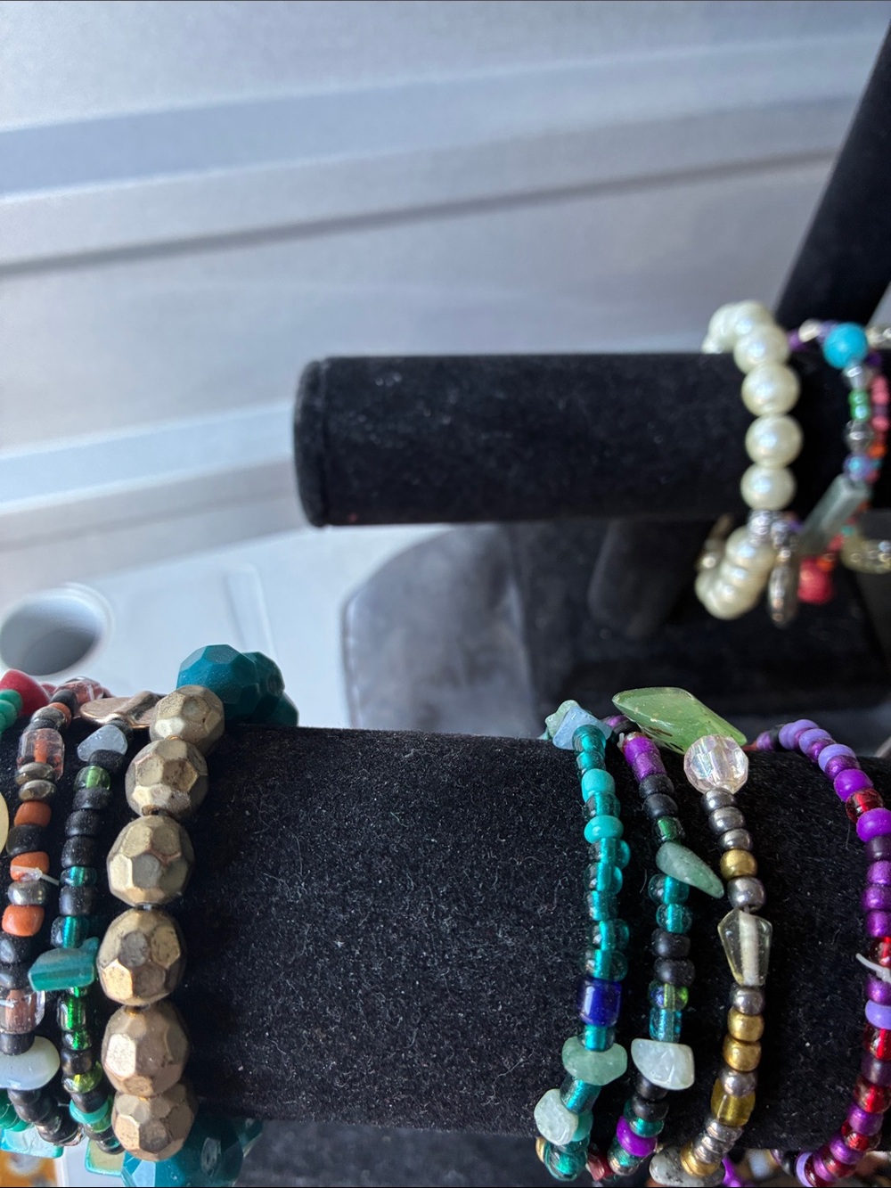 Colorful Beaded Stretch Bracelet SetTurquoise, Purple  bracelet lot